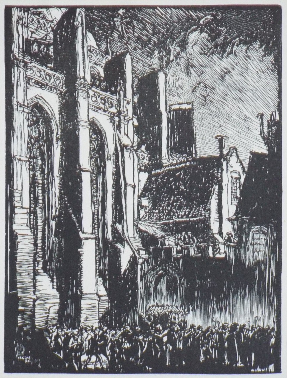 Woodcut - Veurne - Brangwyn